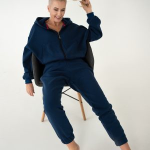 jbloomatelier mėlynas kostiumas su užtrauktuku